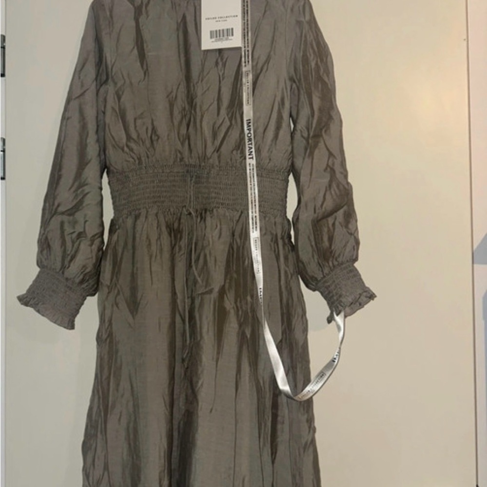 Veiled collection long sleeve maxi dress Smocked waist Dress